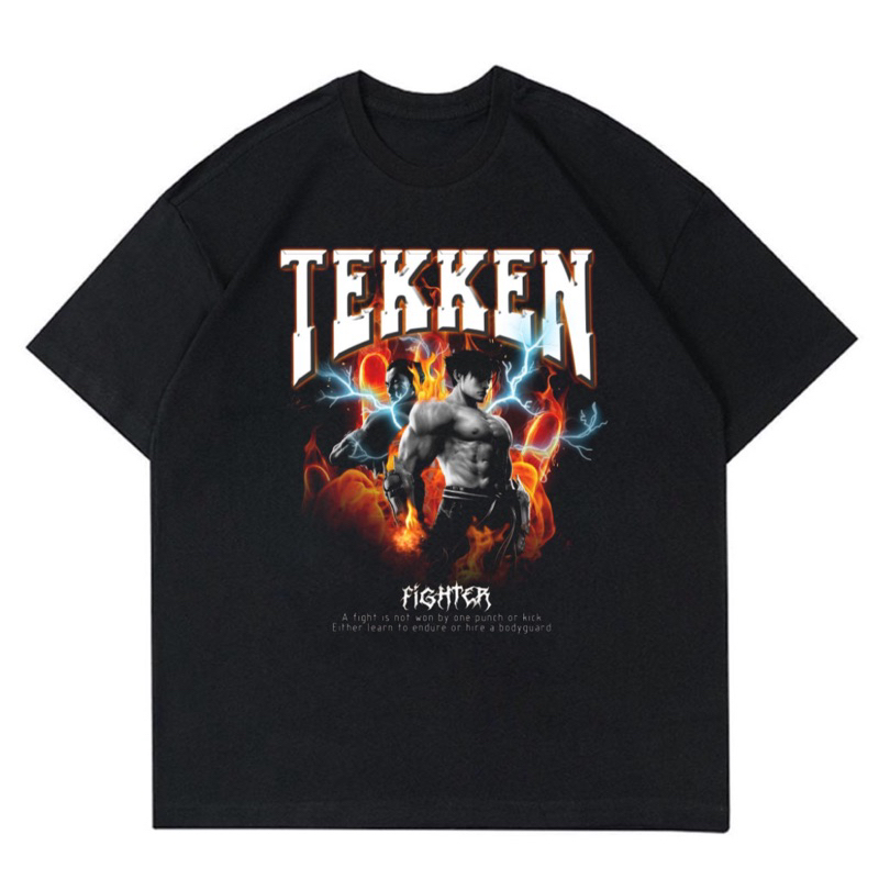 KAOS TEKKEN FIGHTER VINTAGE COTTON COMBED 24s | T-SHIRT BAJU GAMBAR TEKKEN FIGHTER OVERSIZE 24s | KA