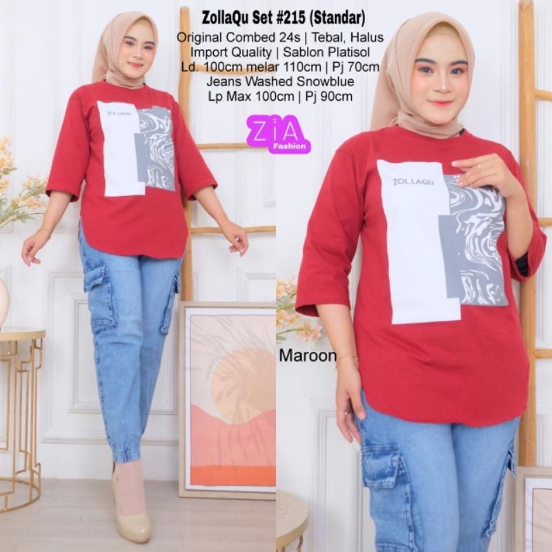 Zollaqu Set#Kaos Cewek Lengan Panjang#Kaos Celana Jeans