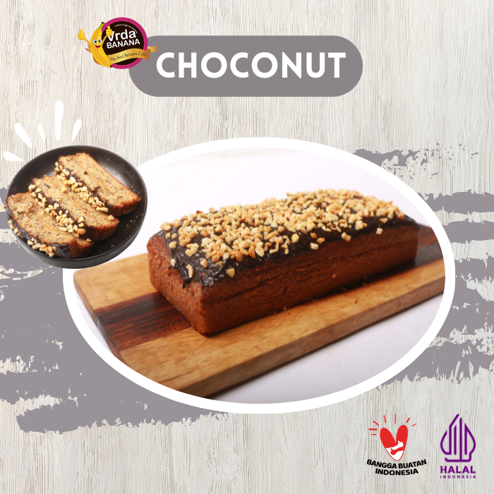 

Vrda Banana Cake Chooconut - kue Bolu Pisang topping Chooconut