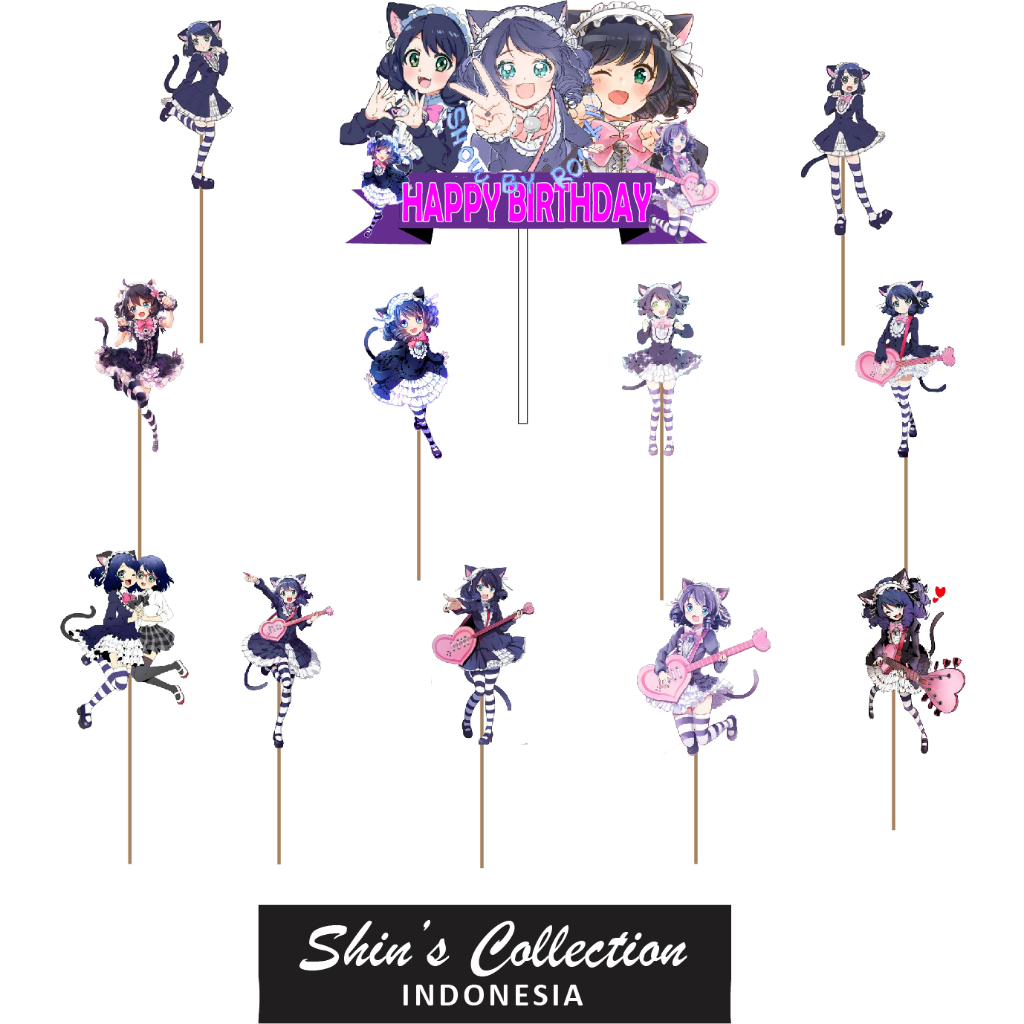 Cake topper Show by rock Anime Sanrio isi 12 pcs