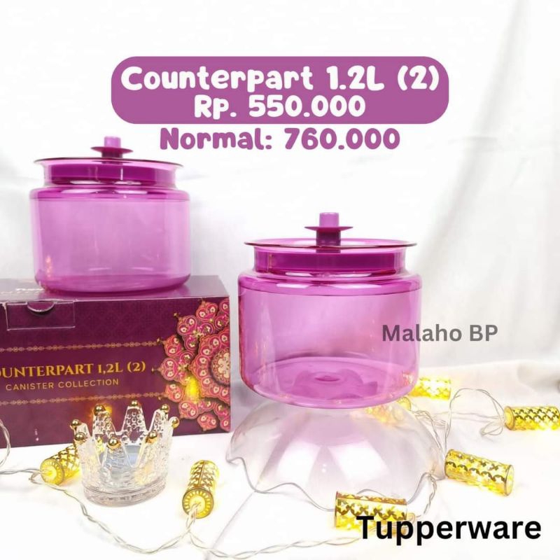 TUPPERWARE ORI 100% NEW counterpart 900ml / 1,2L toples kue ecer / satuan /set
