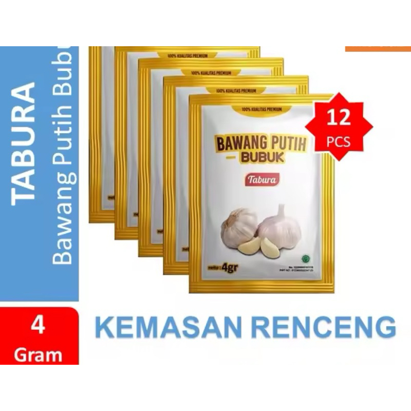 

BAWANG PUTIH BUBUK TABURA ISI 12 SACHET