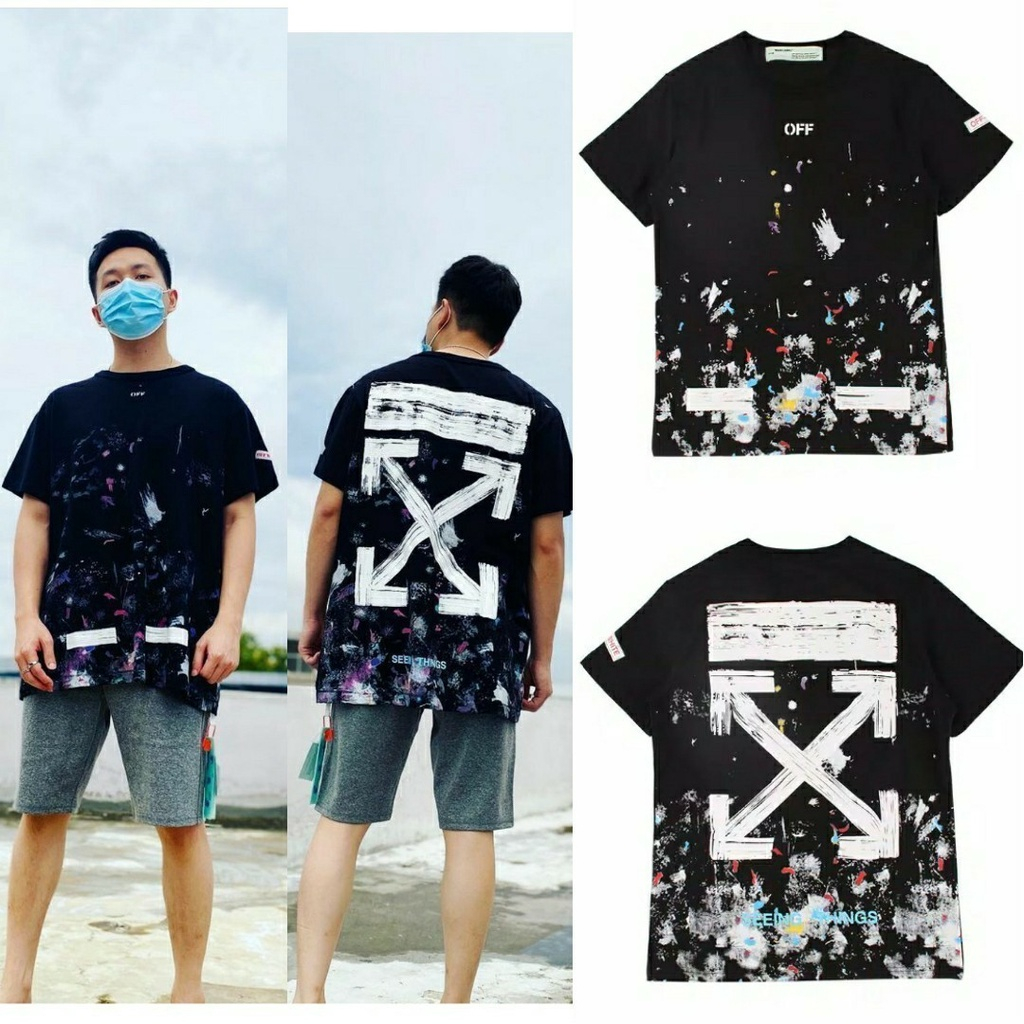 T-SHIRT OFF WHITE ORIGINAL FULL TAG | KAOS DISTRO | KAOS PRIA ORIGINAL 100%