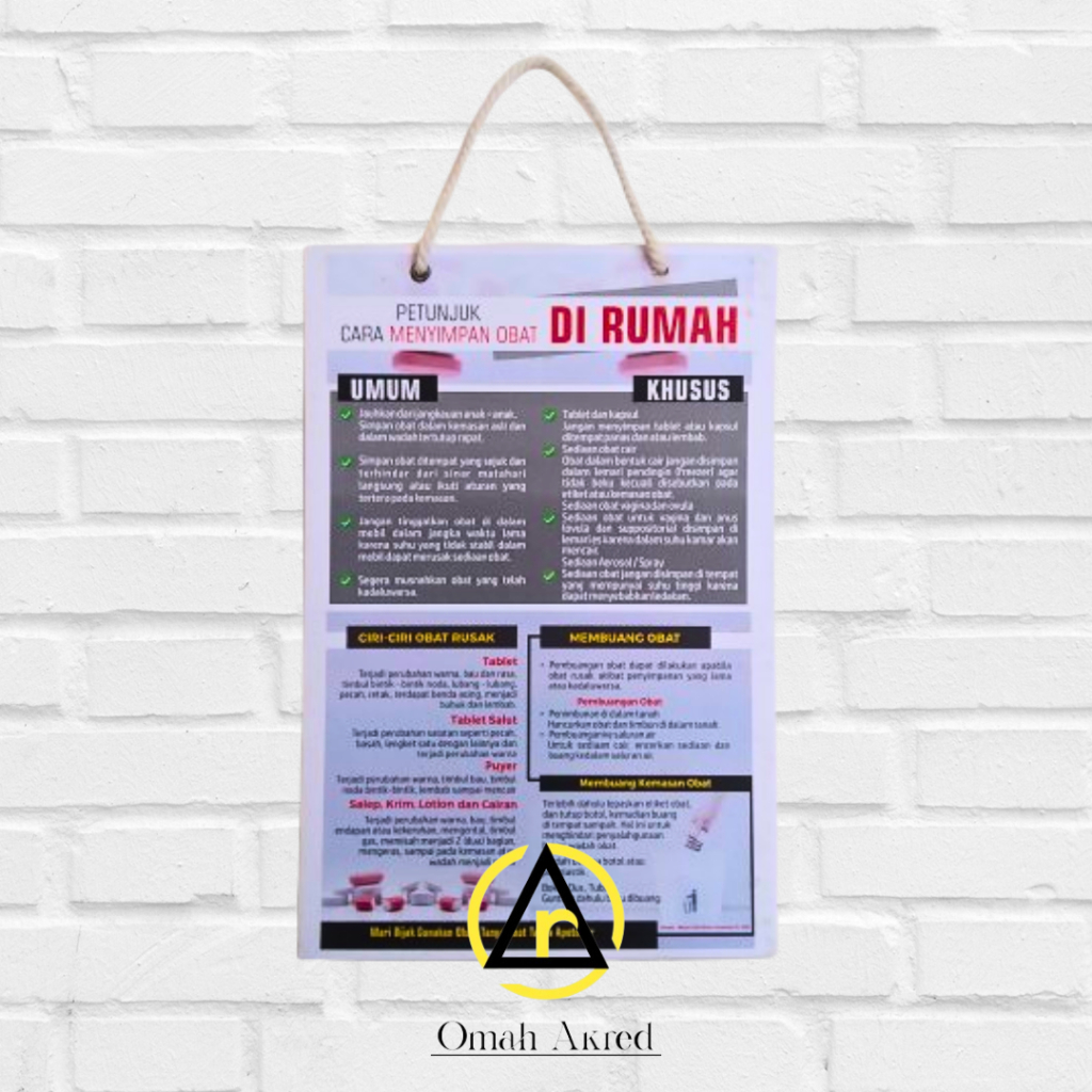 

Hard Poster Petunjuk Cara Menyimpan Obat Dirumah - Farmasi - Apotek