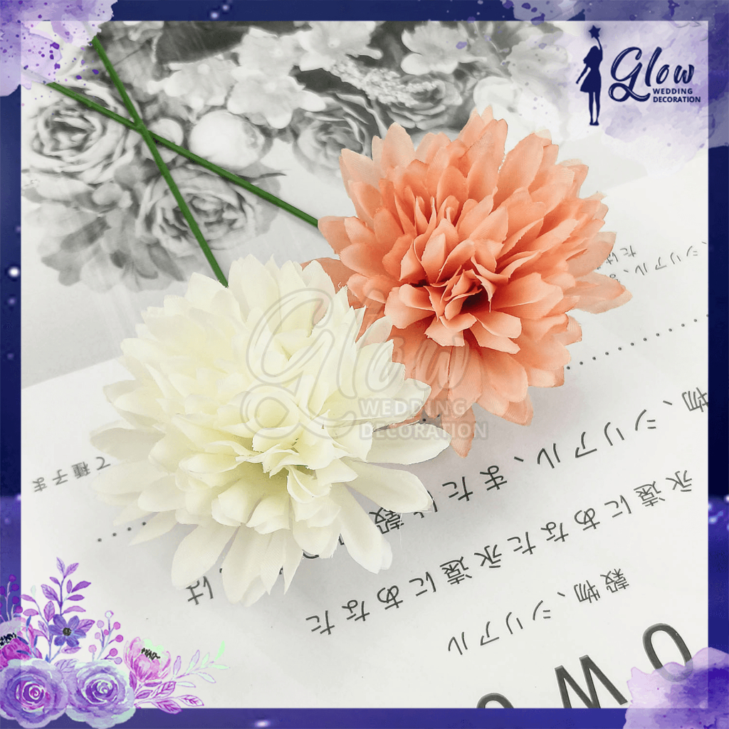 (1 PCS) Tangkai Rose Dandelion Single - Panjang 39CM Tangkai Kelopak Mawar Bunga Dandelion Anyelir P