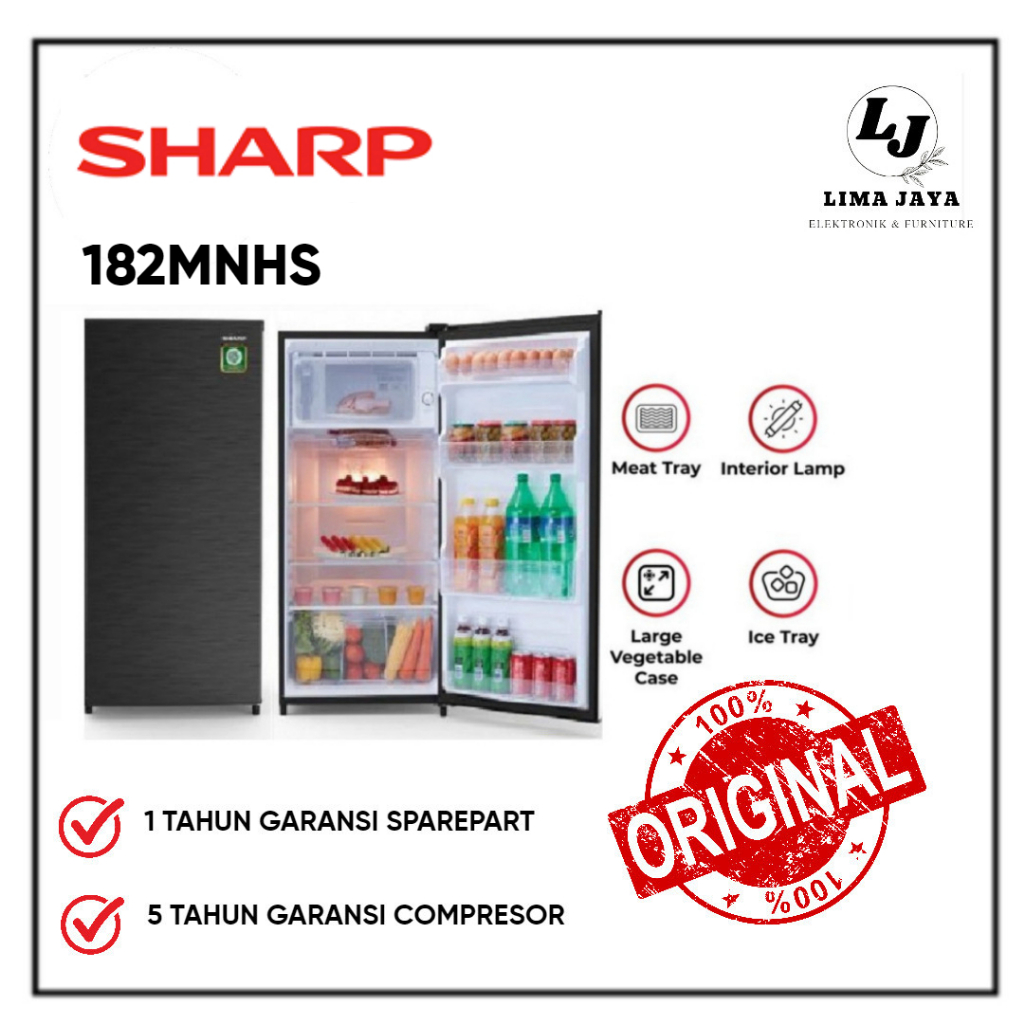 Kulkas Sharp 1 Pintu SJ162NHS / SJ182NHS / SJ192NHS Kulkas 1 Pintu Sharp Lemari Es Sharp Satu Pintu