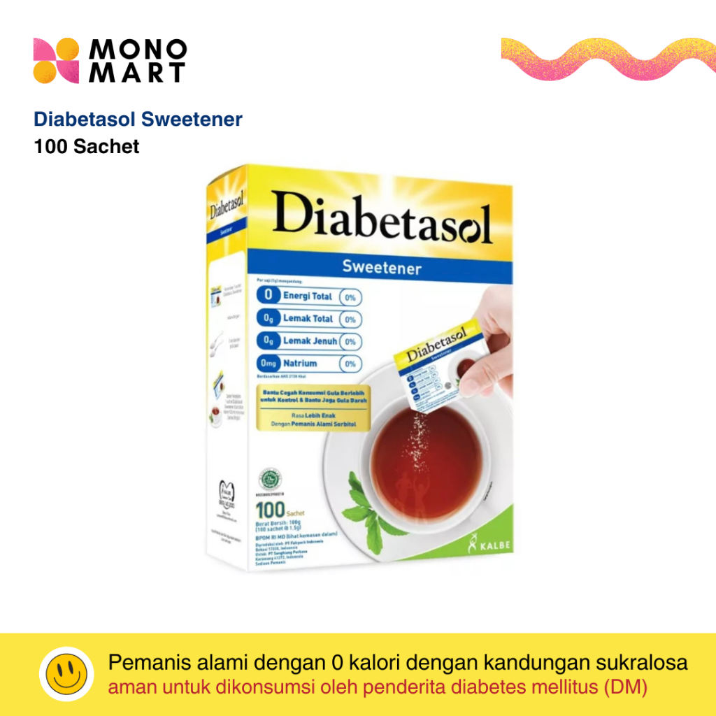 

Diabetasol Sweetener Zero Calorie (100 sachet)