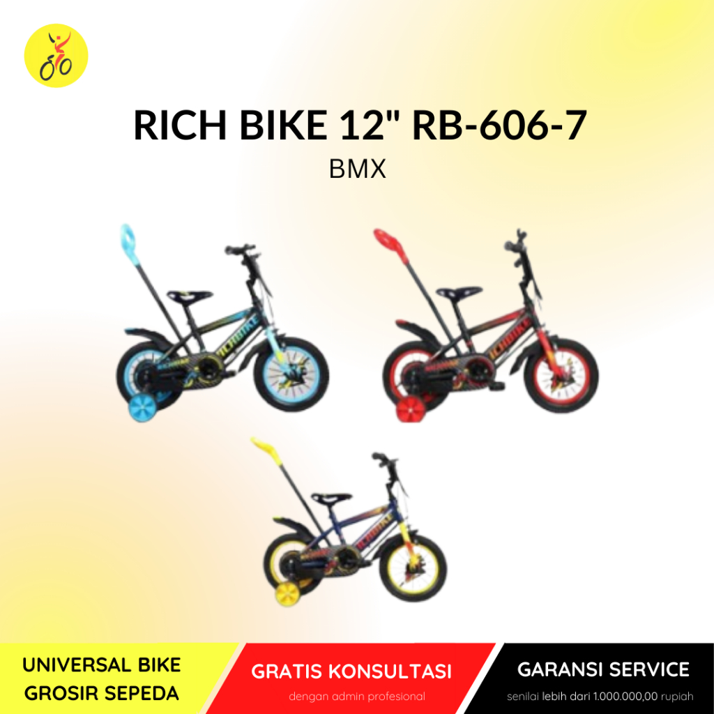 SEPEDA ANAK LAKI RICHBIKE BMX 12 RB-606-7 SEPEDA COWOK MURAH BERGARANSI SERVICE