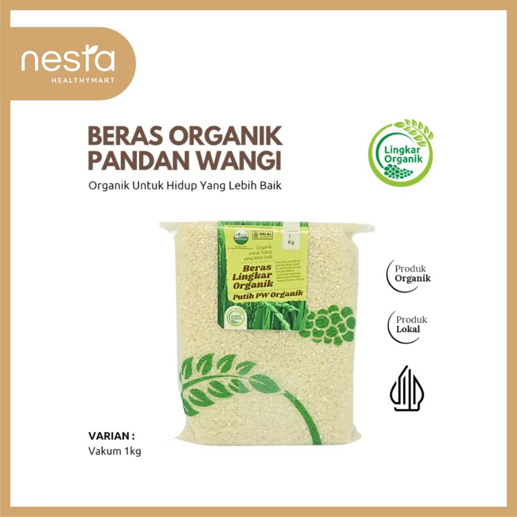 

Lingkar Organik Beras Putih Pandan Wangi Vakum 1 Kg