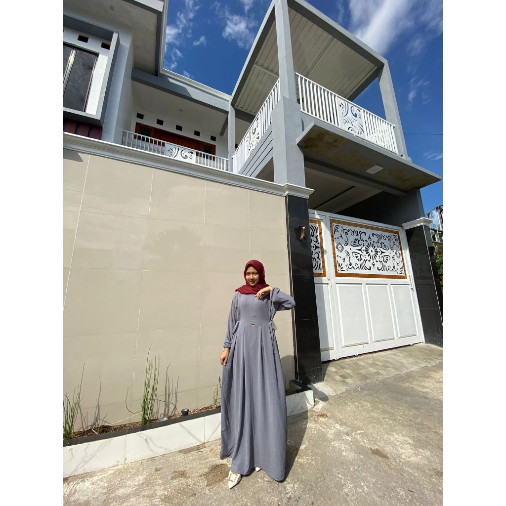 GAMIS NIKITA CRINKLE AIRFLOW TERBARU LD 110CM PB 130-GREY