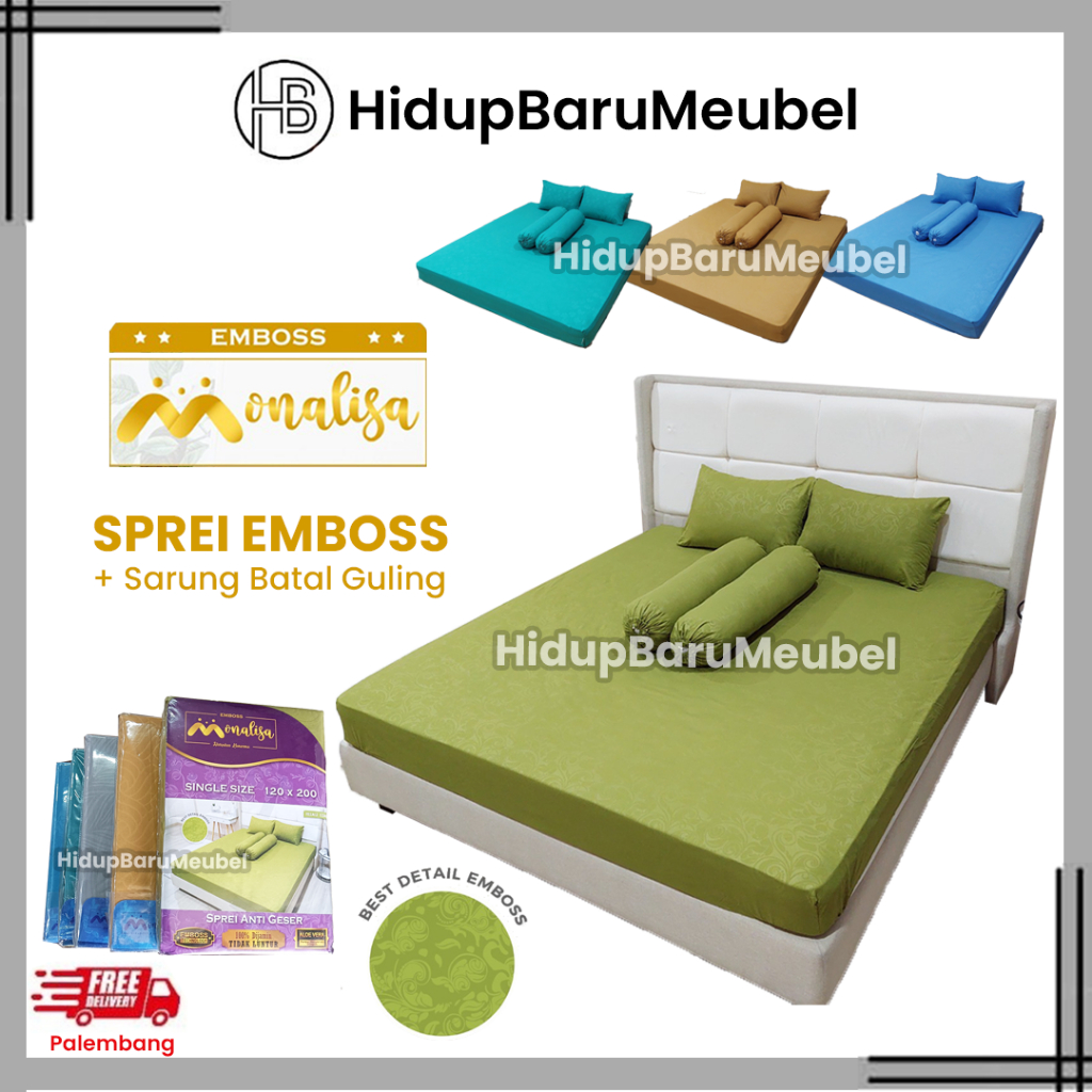 Sprei Emboss Jacquard / Sarung Bantal Guling Tidak Luntur / Sprei Kain Lembut Microfiber