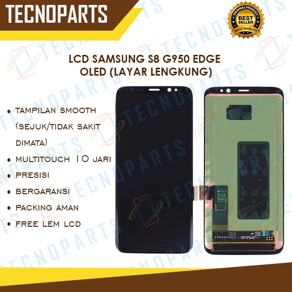 GROSIR LCD SAMSUNG GALAXY S8 EDGE G950 OLED (LAYAR LENGKUNG) ORIGINAL 100% FULLSET TOUCHCREEN
