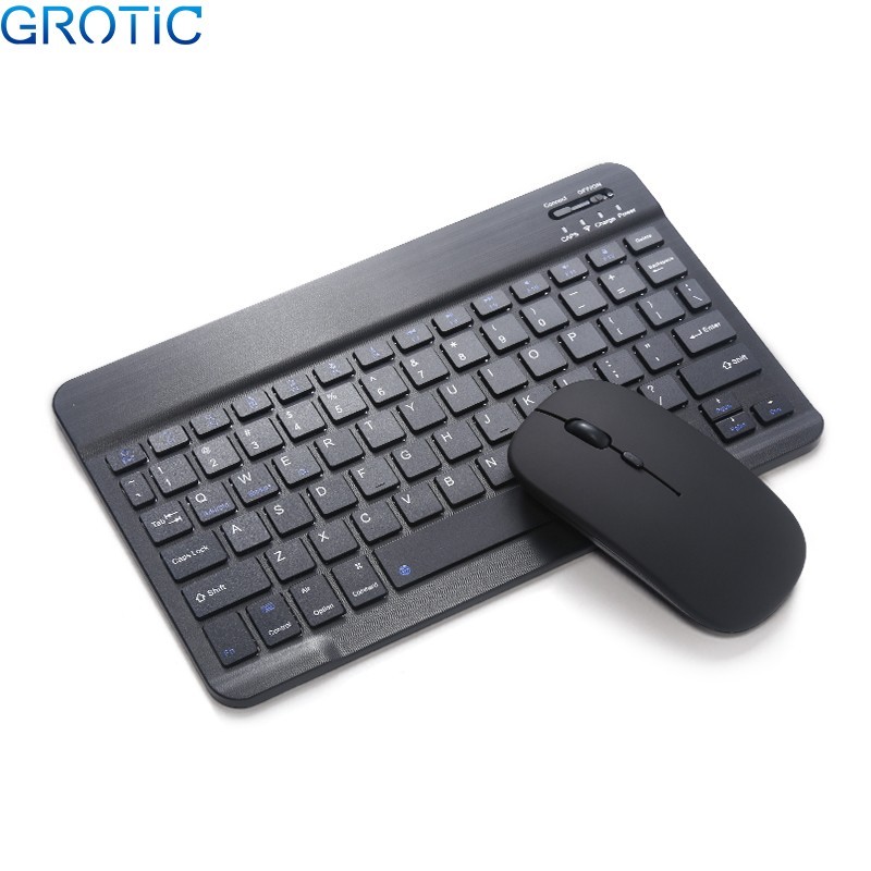 Keyboard Bluetooth Grotic Wireless Portable 10 inch dengan Mouse