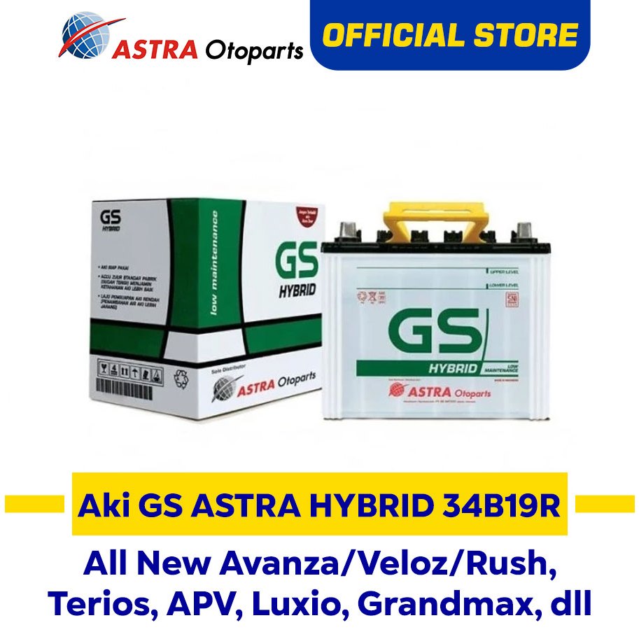 Aki GS ASTRA Hybrid 34B19R Mobil Avanza, Xenia, Rush, Terios, dll