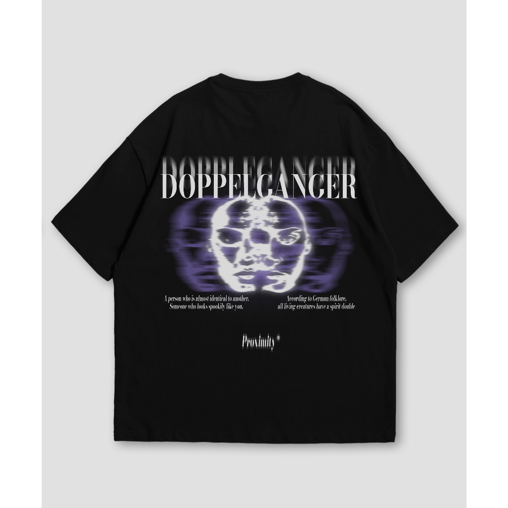 Proximity oversize "Doppelganger" Black Tshirt