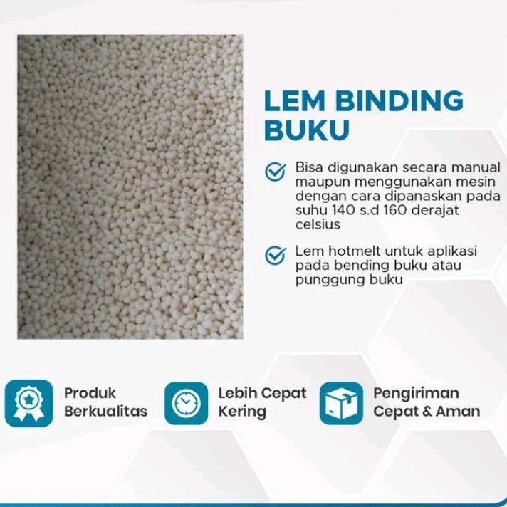 

Lem binding buku - lem hotmelt - perekat panas untuk bending buku