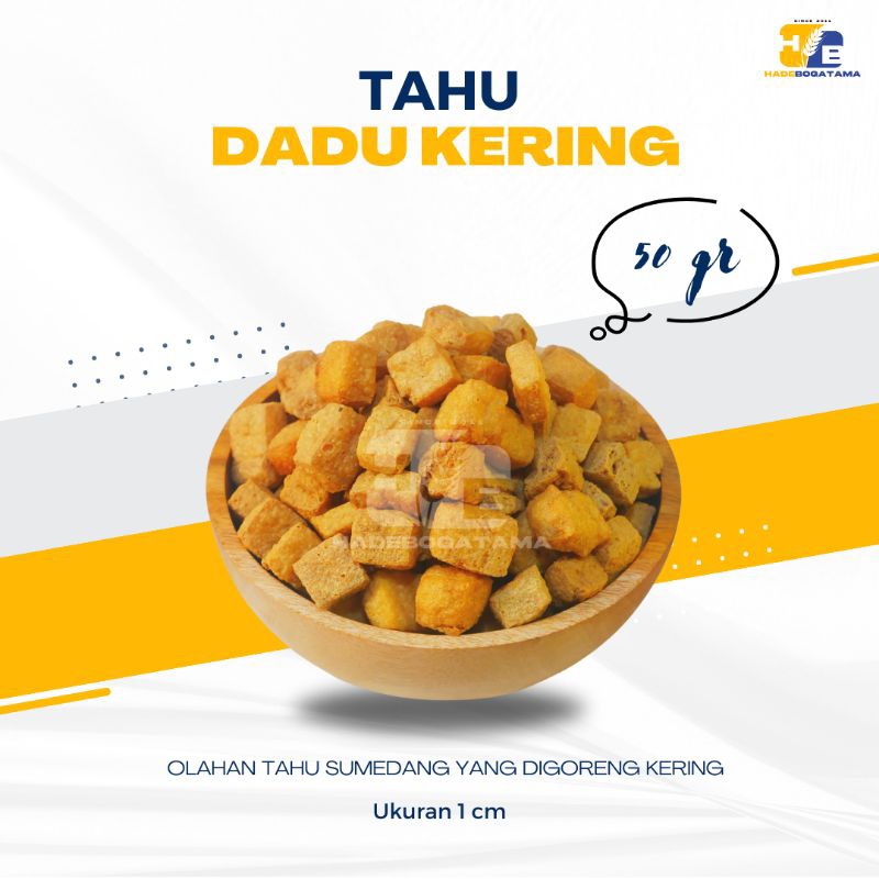 

Tahu Dadu Kering kemasan 50 gr (bks)