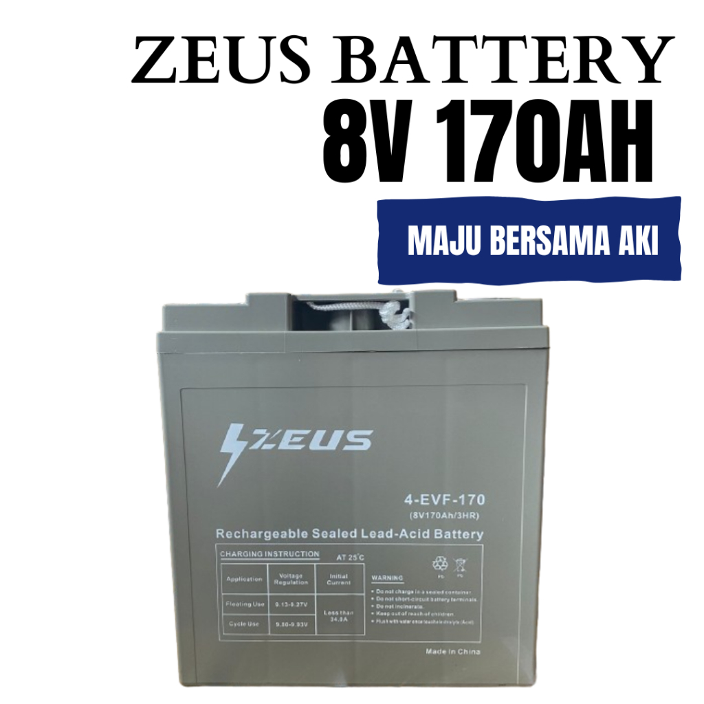 Aki VRLA Zeus Battery 8V 170Ah Aki Golf Car mobil golf UPS