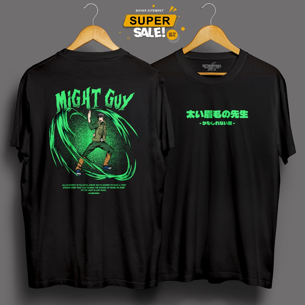 MIGHT GUY - KAOS DEWASA MOTIF ANIME NARUTO BORUTO KARAKTER GUY