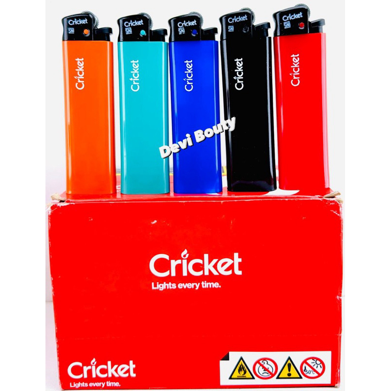 Korek CRICKET ORGINAL, CRICKET POLOS (tanpa merk), Cricket Black Gold, Cricket FROSTAD isi 50 pcs
