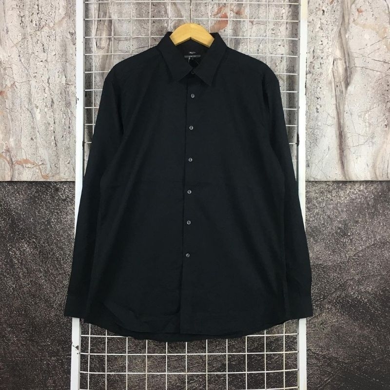 Kemeja Lengan Panjang Pria Hitam Polos Original G2000 . SDA 03846 Second Bekas Preloved