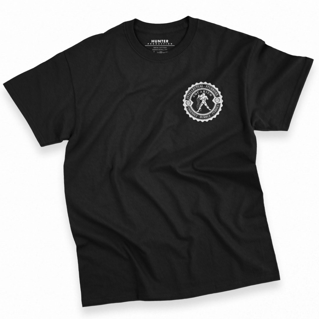 T-Shirt ZODIAK "AQUARIUS" cotton combed 24s