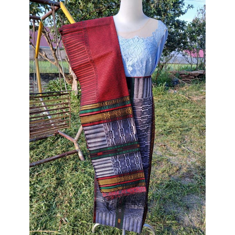 SONGKET MANDAR SEMI TUMTUMAN TENUN TANGAN MANUAL TARUTUNG SARUNG SELENDANG PENGANTIN BATAK TOBA
