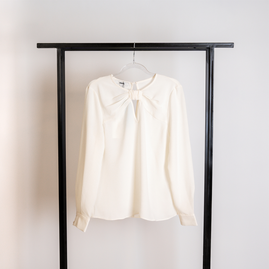 Long Sleeve Blouse Sifon Jaspal Original White cream