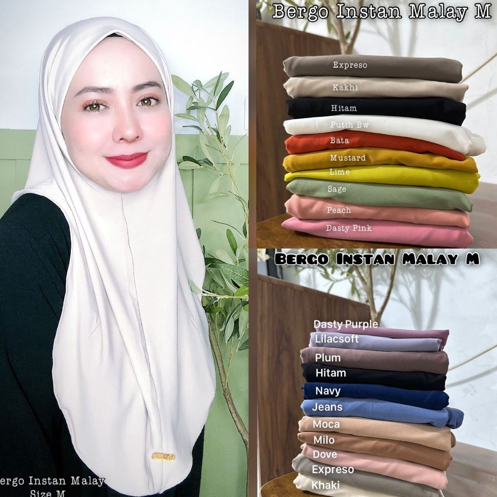 ITB951 Terbaru HIJAB INSTAN MALAY M JERSEYHIJAB BERGO MALAY JERSEY