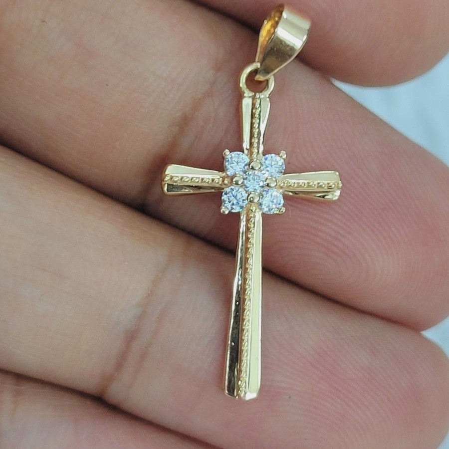 liontin salib emas 70% 700 70 % mata Ad variasi