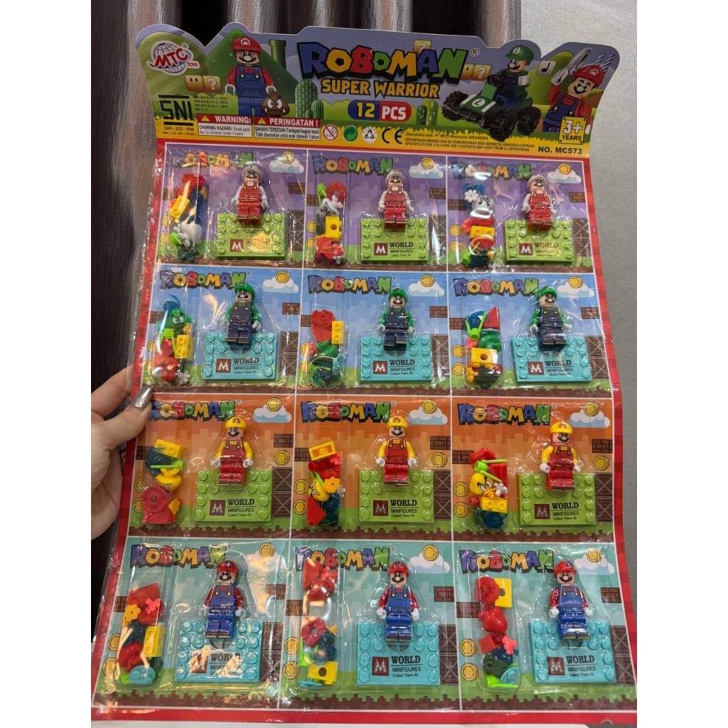 Mainan anak lego mario bros isi 12 lego bentuk mario bros