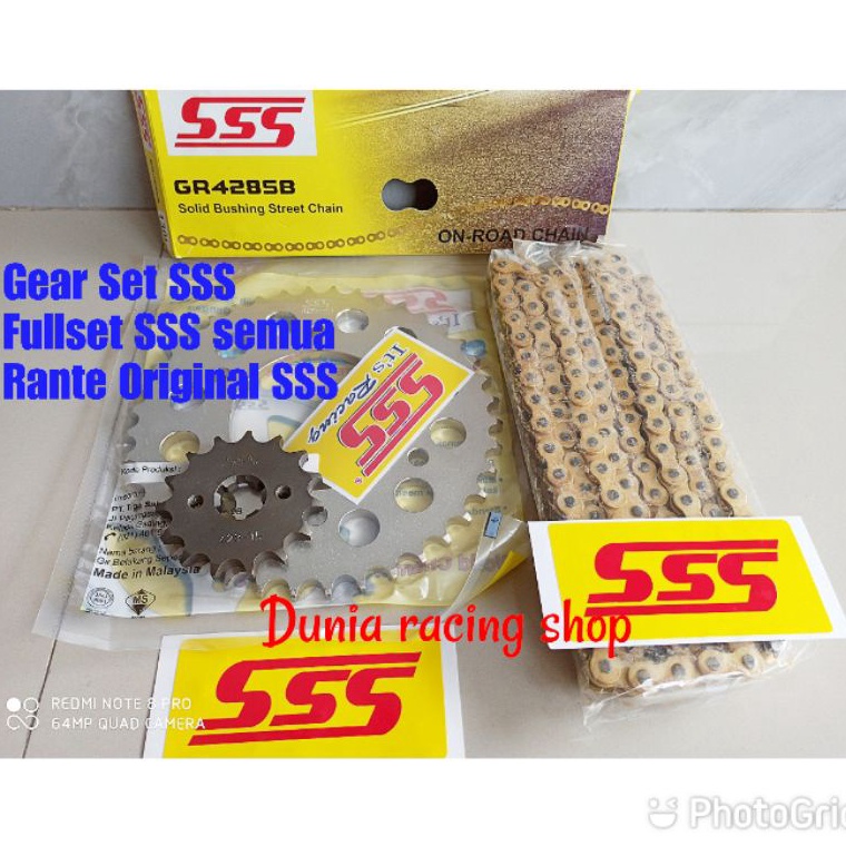 Sale Terbatas Gear set sss Gir set sss 428 Vixion MX king Ninja R Ninja RR Ninja S CB 15 CBR Tiger M