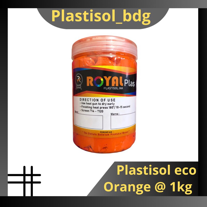 

Tinta Plastisol Orange Economis @ 1kg Royalplas