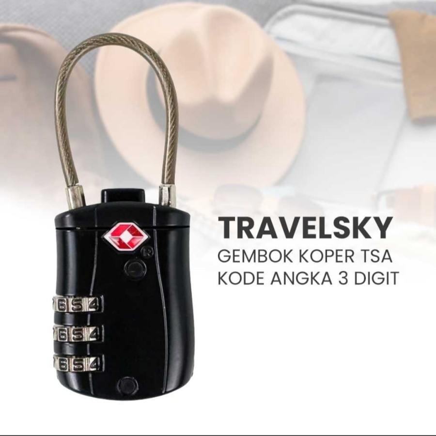 Gembok Koper kecil 3 digit Angka Kombinasi untuk travel kunci tas aman