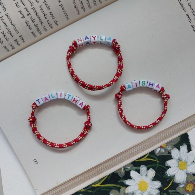 Gelang Custom Nama / Gelang Tali / Gelang Prusik / Gelang Pertemanan / Gelang anak