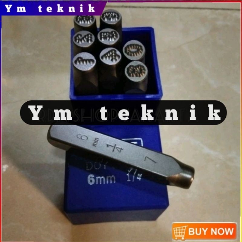 angka huruf ketok bintik 6 mm mastar