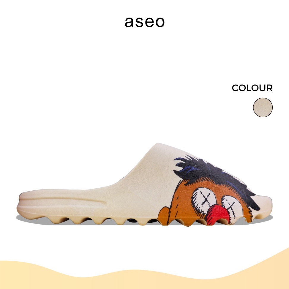 CHEKOUT Aseo Sandal Slide PREMIUM ELMO KAWS X KARAKTER Korea Sendal pria dan wanita Empuk Anti slip 