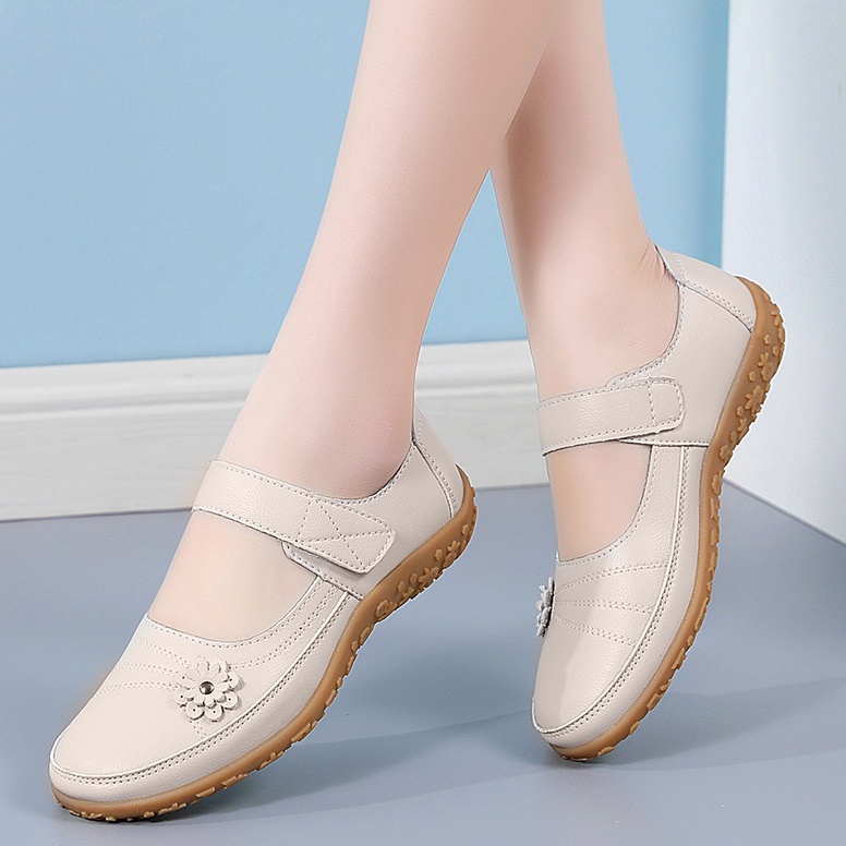 LANGSUNG KIRIM FOKU Sepatu Flat Wanita Sepatu Kulit Wanita Casual