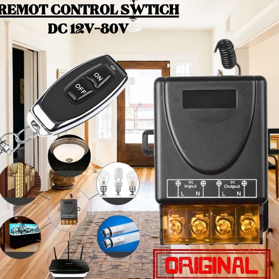 TERLARIS Saklar Remot 1CH AC 22V DC 12V8V 3A Relay Switch ON OFF Jarak Remote Controll Jauh 13M