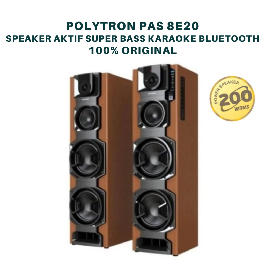 POLYTRON PAS 8E20 speaker aktif bluetooth karaoke super bass pas8e20