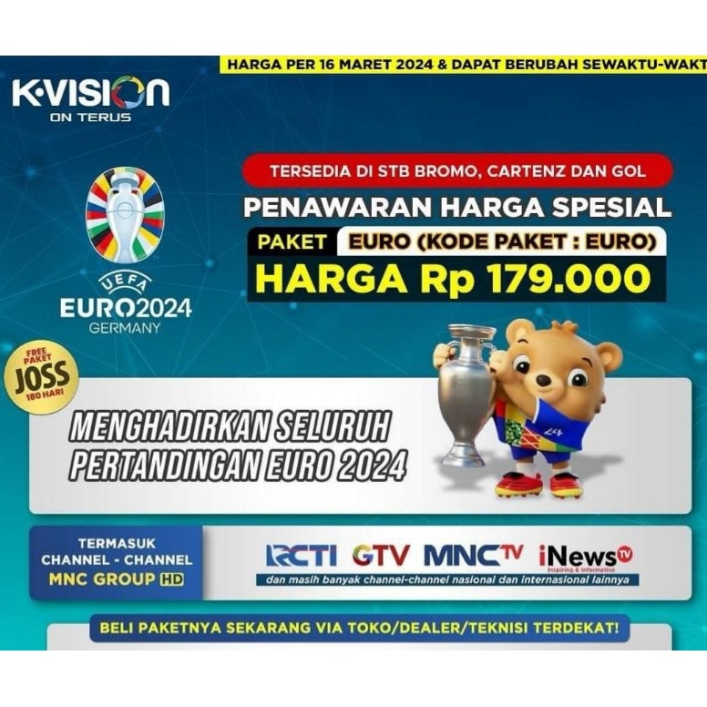 HARGA TERMURAH K VISION PAKET CLING JOSS MVP SPORTS