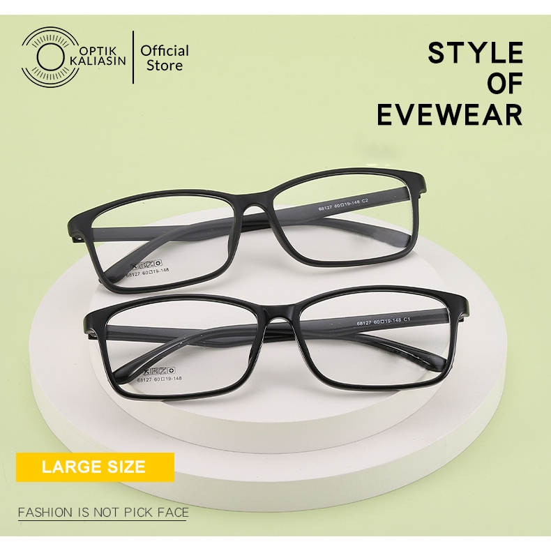 OPTIK KALIASIN - Frame kacamata pria sporty kotak square persegi panjang lebar big size original NOY