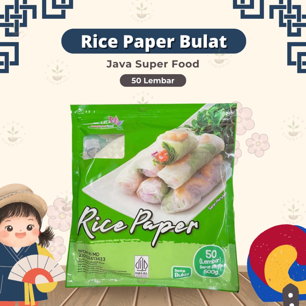 

LGV166 BAYAR DITEMPAT Java Rice Paper Bulat 5 lembar Banh Trang Rice Paper 22cm Kulit Lumpia Vietnam Rice Paper Rice roll spring roll Salad Wrap