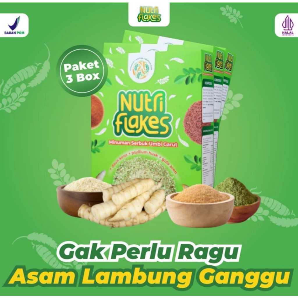 

NUTRIFLAKES - PAKET 3 BOX SEREAL UMBI GARUT MEMBANTU TERAPI ASAM LAMBUNG KRONIS