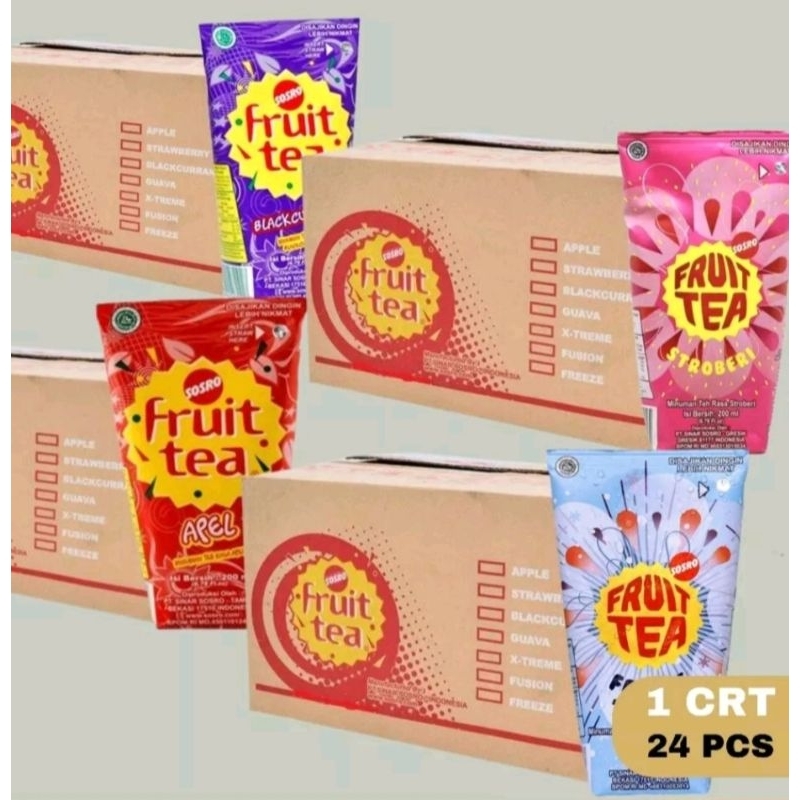 

Fruit Tea Genggam Kotak Sosro Minuman Rasa Apel/Blackcurrant 1 Dus Isi 24 Pcs