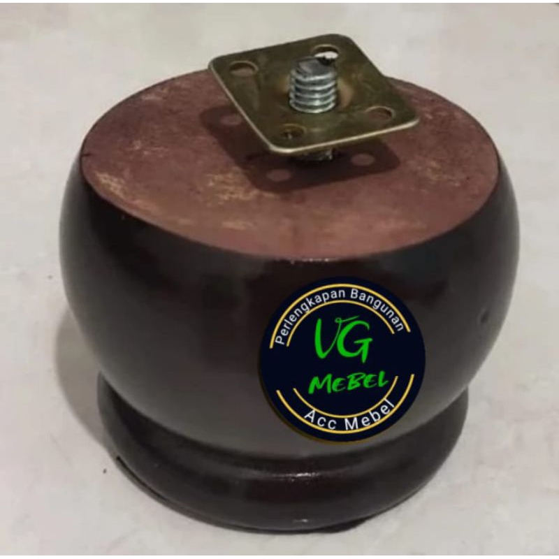 Kaki Kursi Sofa Kayu Bulat - Kaki Lemari Meja Model Bakpao/Apel