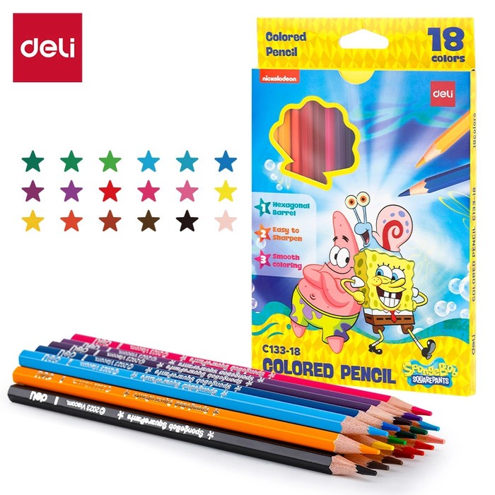 

Pensil Warna Deli EC133 18 Warna Spongebob Series
