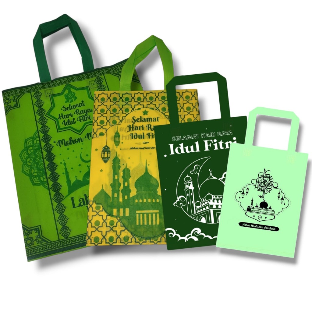 

Tas Kain Spunbond Goodie Bag Tulisan Lebaran Idul Fitri Uk. S, M, L & XL Jumbo / Besar / Kecil( 20x26 25x35 30x40 & 38x45 ) Kantong bingkisan Souvenir Parsel Sembako / Hampers Hantaran Snack / Parcel Toples kue Edisi kustom sablon terbaru termurah