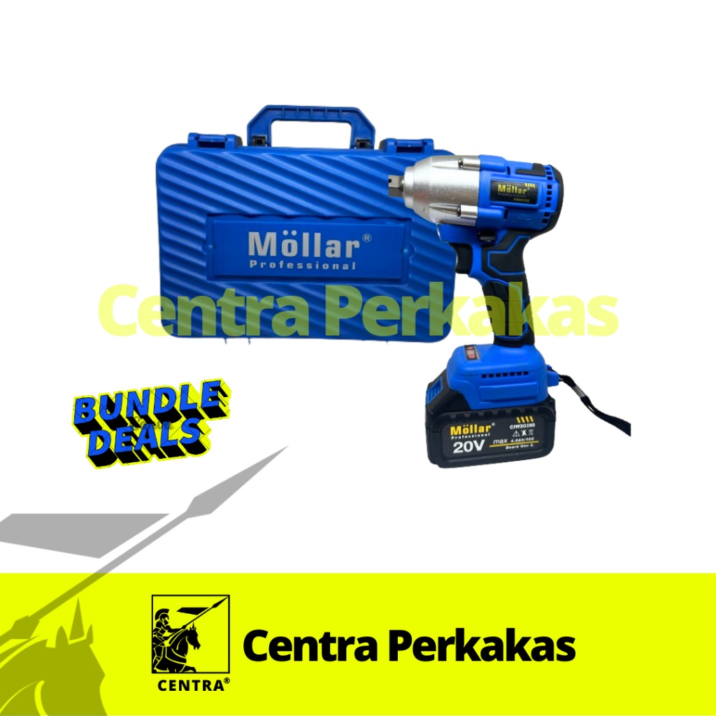 Impact Wrench Cordless Alat Buka Baut Baterai Brushless CIW 20350 Mollar