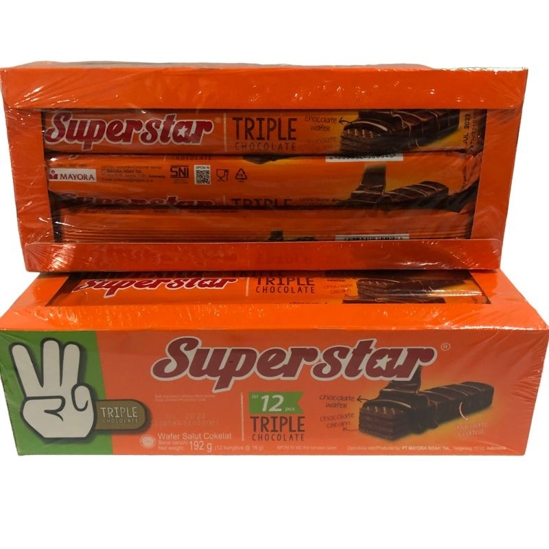 

WAFER SUPERSTAR TRIPLE CHOCOLATE 12pcs